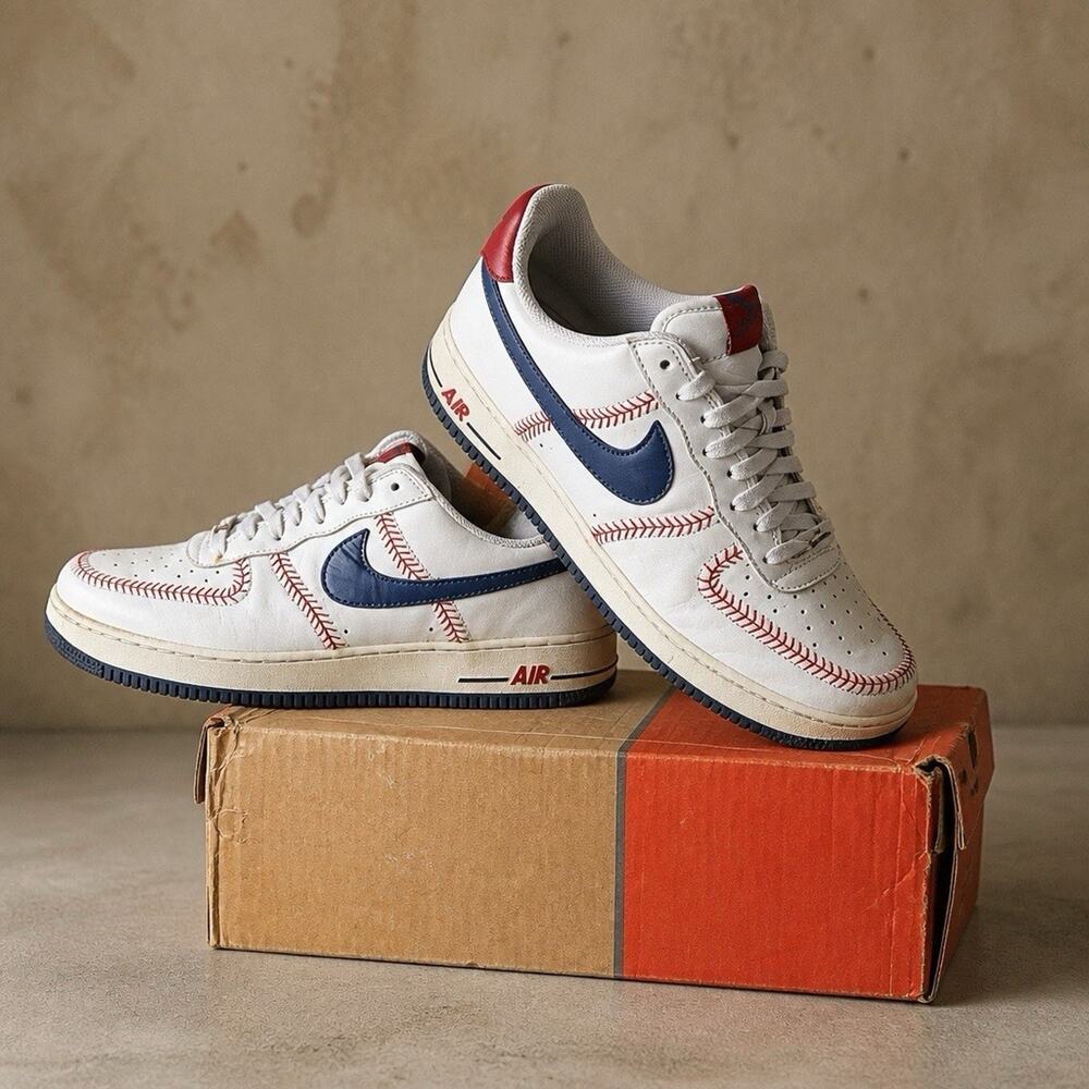 SUPER RARE Vintage 2006 Nike Air Force 1 Baseball Pack MLB Stitches Mens Size 10
